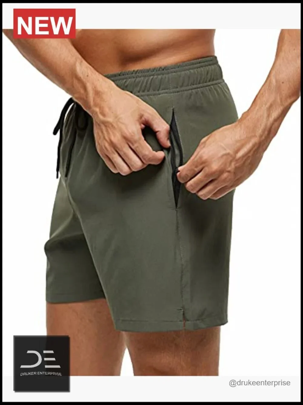 Men's Swim Trunks Quick Dry Beach Shorts with Zipper Pockets Mesh Lining